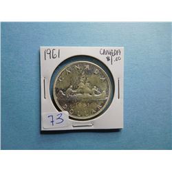 1961 CANADA SILVER DOLLAR COIN