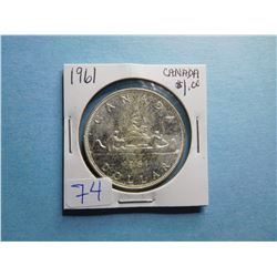 1961 CANADA SILVER DOLLAR COIN