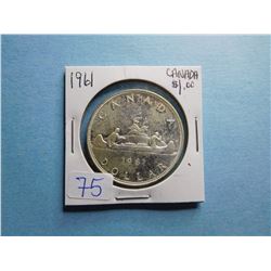 1961 CANADA SILVER DOLLAR COIN