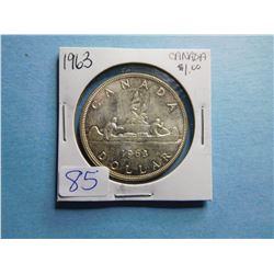 1963 CANADA SILVER DOLLAR COIN