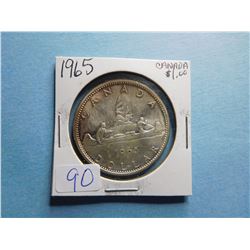 1965 CANADA SILVER DOLLAR COIN