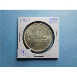 1965 CANADA SILVER DOLLAR COIN