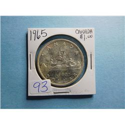 1965 CANADA SILVER DOLLAR COIN