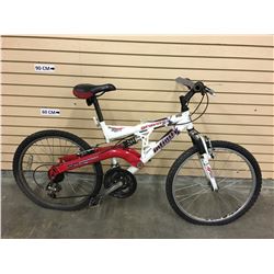 WHITE AND RED INFINITY GRAVITY KID'S FULL SUSPENSION MOUNTAIN BIKE