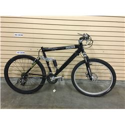 BLACK FRINGE FULL SUSPENSION MOUNTAIN BIKE WITH FRONT DISK BRAKE