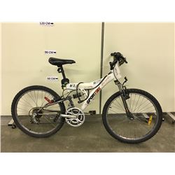 WHITE SPORTEK 18 SPEED FULL SUSPENSION KIDS MOUNTAIN BIKE