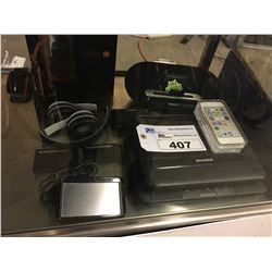 LOT OF VARIOUS ELECTRONICS INC. IPOD TOUCH, MOBILE BATTERY PACKS, SPEAKERS AND MORE