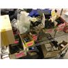 Image 2 : LARGE ASSORTMENT OF AUTOMOTIVE PARTS, INCLUDING RADIATOR, MANUALS AND MORE, ROLLING RACK NOT