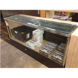 6' GLASS RETAIL DISPLAY COUNTER, WITH INTEGRATED POWER ROUTING