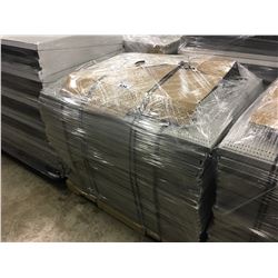 PALLET OF ASSORTED RETAIL DISPLAY GONDOLA SHELVING COMPONENTS AND PIECES