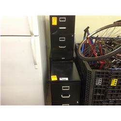 3 BLACK METAL 2 DRAWER PEDESTALS