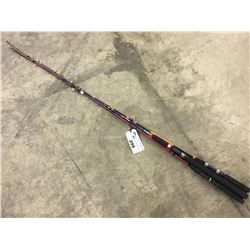 GROUP OF 5 ASSORTED FISHING RODS OF VARIOUS LENGTHS AND TYPES