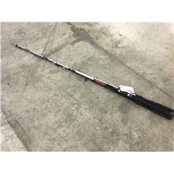 GROUP OF 5 ASSORTED FISHING RODS OF VARIOUS LENGTHS AND TYPES