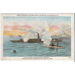MONITOR & MERRIMAC CIVIL WAR POSTCARD