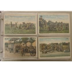 ALBUM OF APPROX. 50 MILITARY POSTCARDS