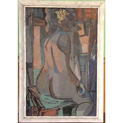 OKERBLOOM, CHARLES "SEATED FIGURE" PAINTING