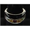 Image 2 : LADIES' SILVER RING W/MULTI-COLORED STONES