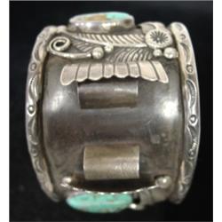 STERLING SILVER TURQUOISE CUFF BRACELET