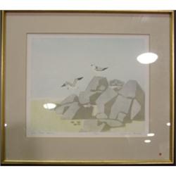 BATES, PEARCE "ON THE ROCKS" COLOR LITHO.