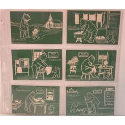 7 DAYS OF THE WEEK BEAR POSTCARD SET