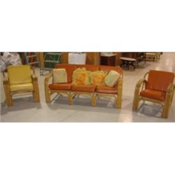 3 PC. CONTEMP. RATTAN PORCH SET
