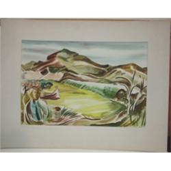 OKERBLOOM, C. (1944) "SAIPAN LANDSCAPE" PAINTING
