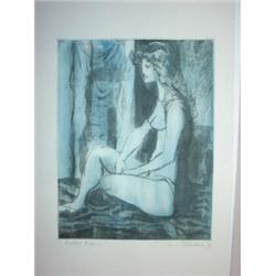 OKERBLOOM, C. "SEATED FIGURE" PRINT