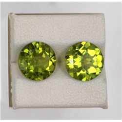 7.50ct Peridot match pair round cut