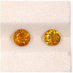 1.08 ct Yellow Tourmaline Match Pair Round Cut