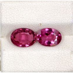 2.46ct Rubellite match pair oval cut