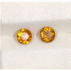 0.84ct Yellow Tourmaline Match Pair Round Cut