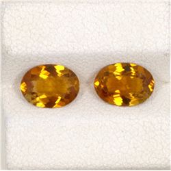 2.17ct Yellow Tourmaline Match Pair Oval Cut