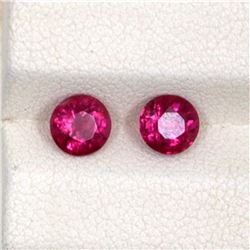 1.28ct Rubellite match pair round cut