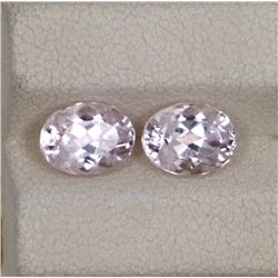 3.35ct Morganite oval match pair cut