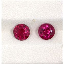 1.56ct Rubellite match pair round cut