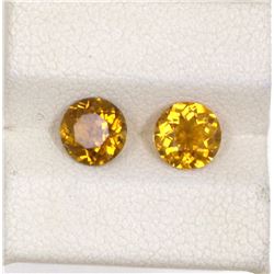 1.51ct Yellow Tourmaline Match Pair Round Cut