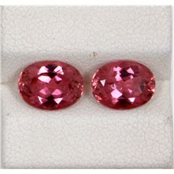 3.55ct Rubellite match pair oval cut