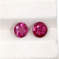 1.68ct Rubellite match pair round cut
