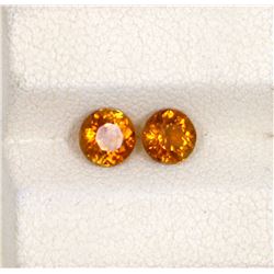 0.98ct Yellow Tourmaline Matched Pair Round Cut