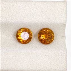 1.2 ct Yellow Tourmaline  Match Pair Round Cut