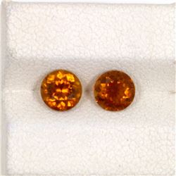 1.33ct Yellow Tourmaline Match Pair Round Cut