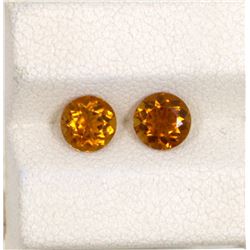 1.25ct Yellow Tourmaline Match Pair Round Cut