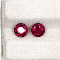 1.20ct Rubellite match pair round cut