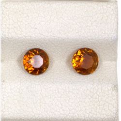 1.02ct Yellow Tourmaline Match Pair Round Cut