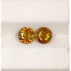 1.22ct Yellow Tourmaline Match Pair Round Cut
