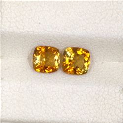 1.05ct Yellow Tourmaline Match Pair Cushion Cut