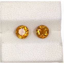 0.96ct Yellow Tourmaline Match Pair Round Cut
