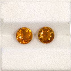 1.27ct Yellow Tourmaline Match Pair Round Cut