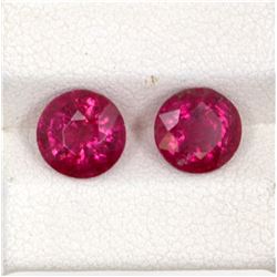 3.29ct Rubellite match pair round cut