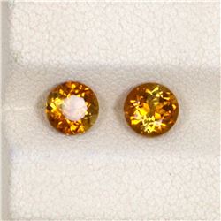 1.27ct Yellow Tourmaline Match Pair Round Cut